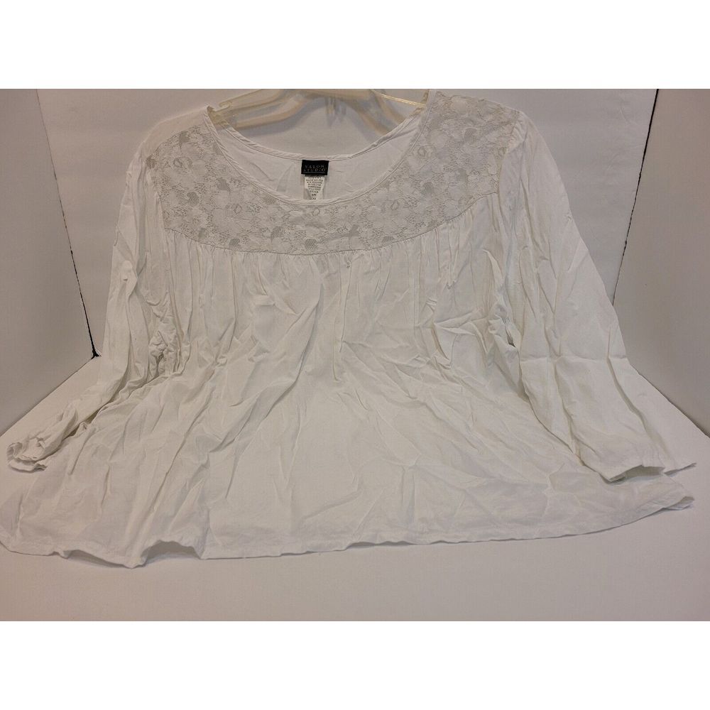 Salon Studio white blouse with lace detail,‎ size XXL
